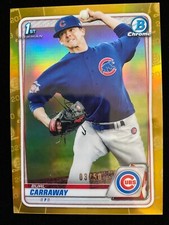 2020 Bowman Chrome Draft BURL CARRAWAY 1st Rookie GOLD REFRACTOR #/50 Cubs RC SP