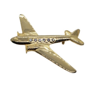 Vintage Airplane Brooch Vintage Airplane Pin Brooch WWII Twin