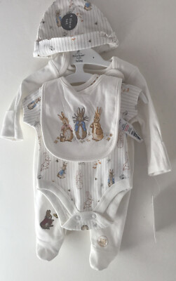 Nutmeg Peter Rabbit Cream Piece Unisex Starter Set~ Newborn Lbs  UK
