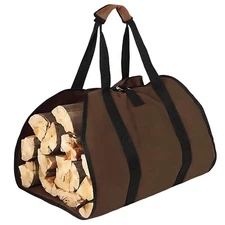 Firewood Carrier Bag Wear-Resistant Storage Holder for Fireplace Carrying Wood