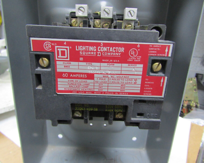 Contattore di illuminazione quadrato D 60A classe 8903 tipo SPG2