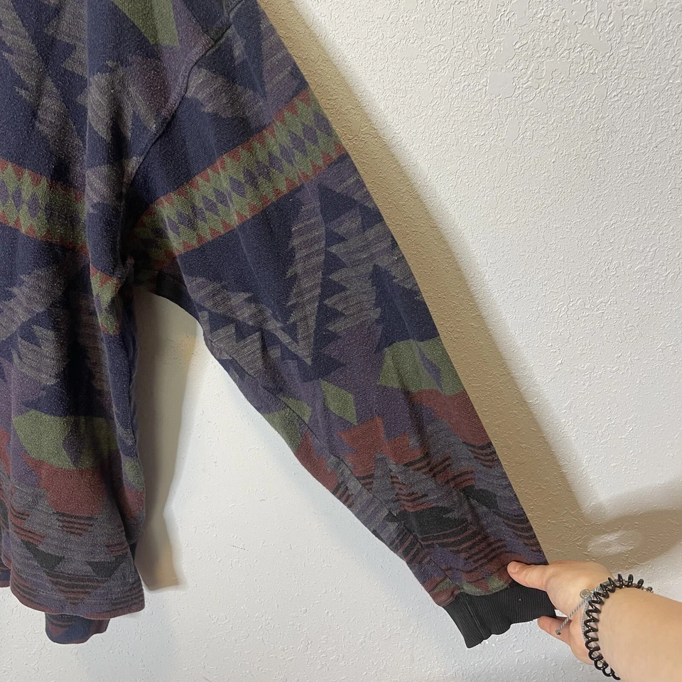 Guess Sport Aztec Denim Collared Sweater Size XL Men - Image 3 of 4