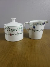 Oneida Amelia Cream And Sugar Set Vintage 1998 Cottagecore Floral Farmhouse 