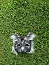 Black Cat Mask With Silver Deatails
