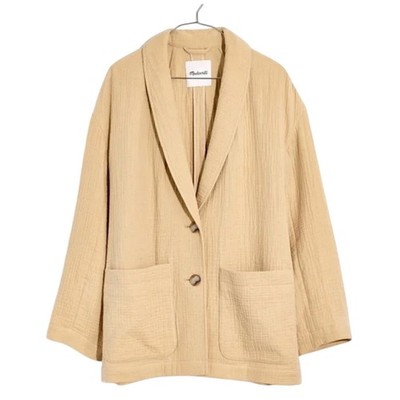 Madewell Lightspun Dorset Blazer in Summer Dune Size Small Oversized 