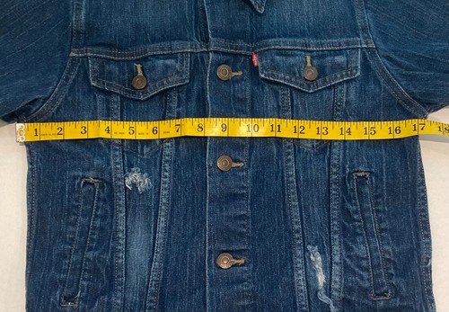 Levi Strauss denim trucker jacket Youth Medium(10-12) distressed - Picture 9 of 12