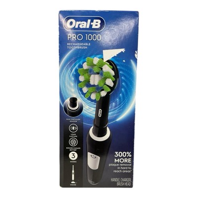 Oral-B Pro 1000 Crossaction Electric Rechargeable Toothbrush - Black