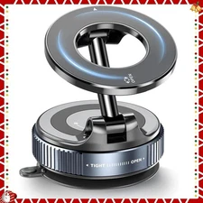 360° Adjustable Magnetic Vacuum Suction Cup Car Phone Holder Mount for MagSafe