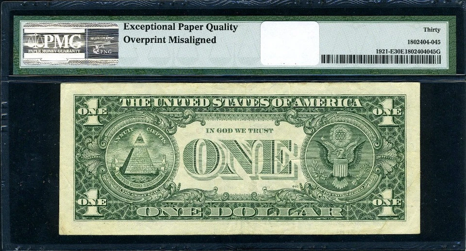FR. 1921 E $1 1995 Federal Reserve Note ERROR Misalignment PMG VF30 EPQ - Image 3 of 3
