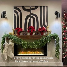 6FT Christmas Garland Norfolk Pine Garland Artificial Real Touch Greenery Decor