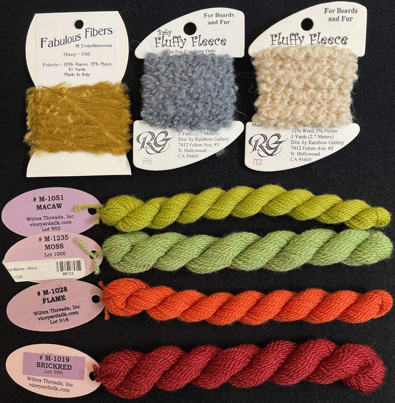 7xNeedlepoint/Embroidery THREAD WILTEX Vineyd Merino/RG Baby Fluffy/Peluche-SK10