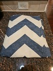 2- New West Elm Blue Chevron Zig Zag Pattern Cotton Window Panels 48 x 108 Each 