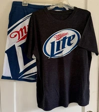 Miller Lite Beer Set of Boxer Sleep Shorts & T-Shirt Men's XL (Read Description)