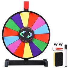 WinSpin 12" Prize Wheel Tabletop 14 Slots Heavy Duty Editable Spinning