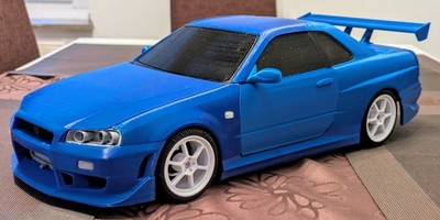 Nissan Skyline R34 RC Modell 1:10 mit Chassis 3d Druck ARR