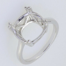 Sterling Silver Semi Mount Ring Setting Cushion 12X12mm Solitaire Ring For Her