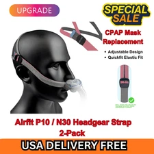 (2-Pack) Airfit P10 / N30 Headgear Strap Upgraded CPAP Mask Replacement Straps A