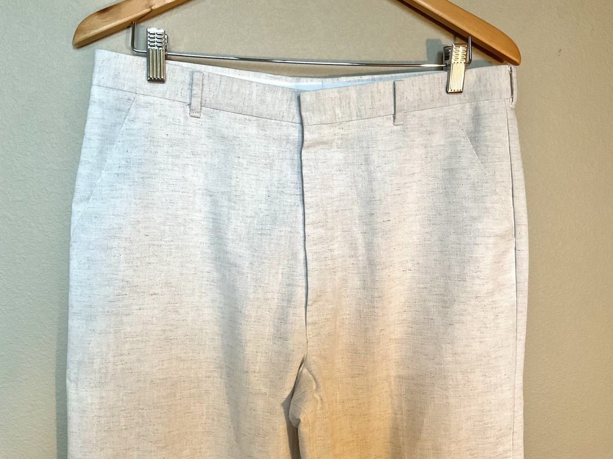 Levi’s VTG LINEN Slacks “trimcut” Trousers Womens Unlined Flat Front 33.5 In View 4