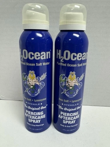 2 Pack H2Ocean Piercing Aftercare Spray 4oz Body & Oral Piercings - product listing photo