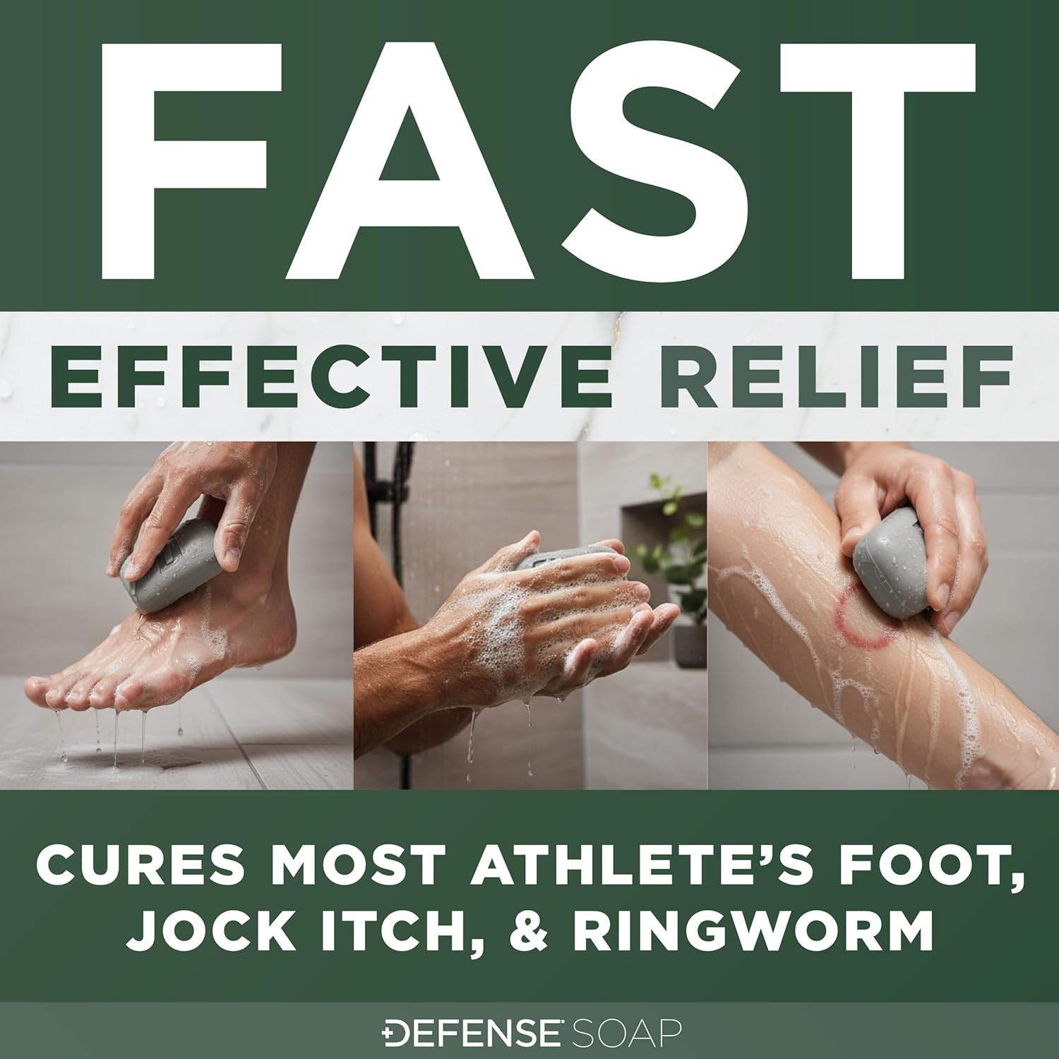 Defense Antifungal Bar Soap 5-Pack | Jock Itch, Ringworm, Athlete'S Foot, Skin F