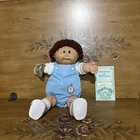 Vintage cabbage patch boy complete outfit 1984 elephant romper auburn loop hair
