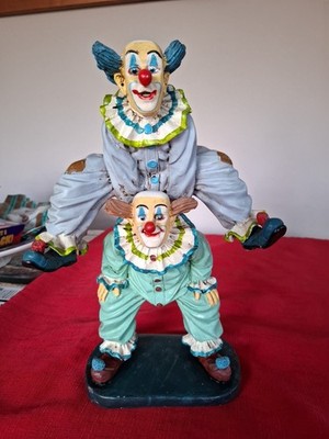 Vintage Resin Figuren von zwei Clowns