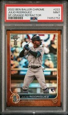 2022 Topps Chrome Ben Baller #222 Julio Rodriguez Sp Orange /25 Refractor PSA 9
