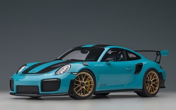 Autoart 78175 - 1/18 Porsche 911 (991.2) GT2 Rs Weissach Package (Miami Blue)-image