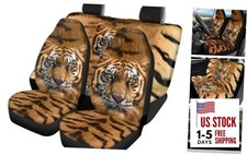 Animal Print Car Seat Covers Full Set,Breathable Polyester Tiger Tiger Print