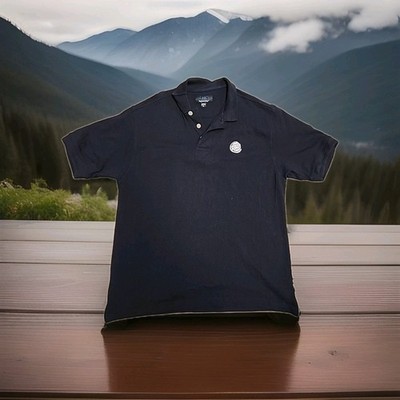 Burger King Logo Black Knit Cotton Polo Uniform Shirt Mens Large