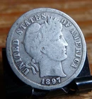 ESTATE FIND 1897 BARBER DIME
