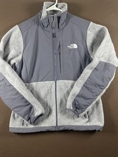 The North Face Jacket Womens Medium Gray Fleece Full Zip Softshell Logo Outdoor