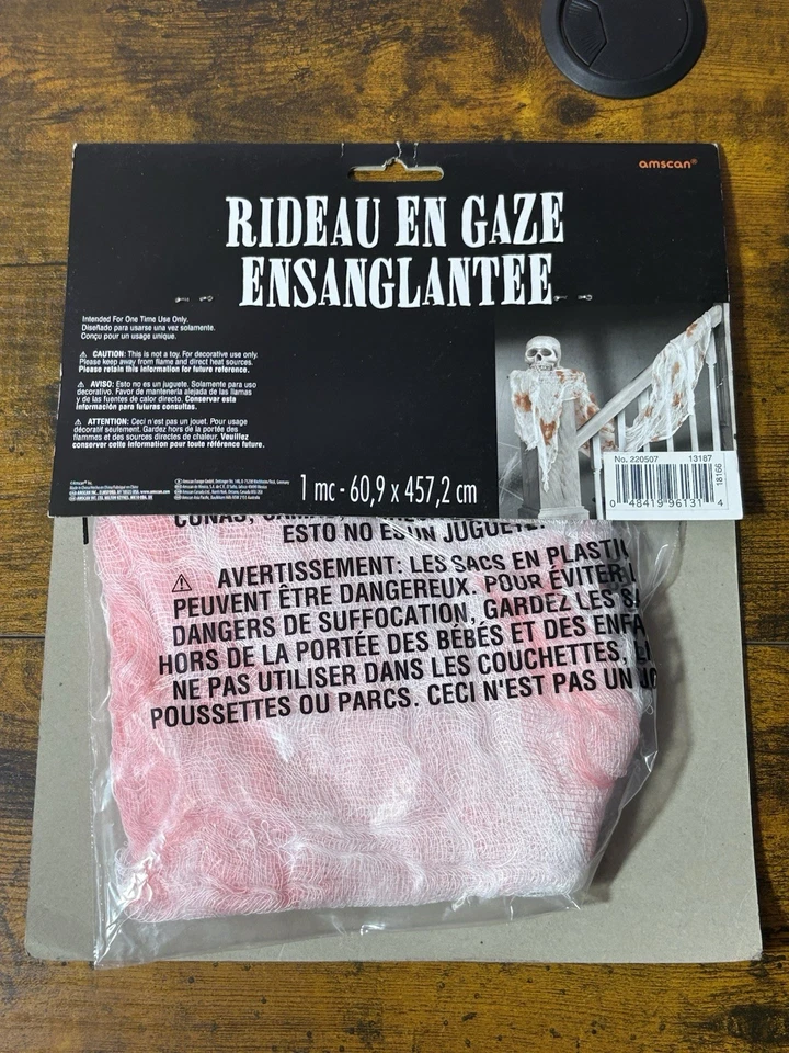 Halloween Bloody Gauze Drape, 1 piece, 24" x 180", Decorative Use Only - Image 3 of 3