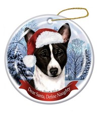 Basenji Dear Santa, Define Naughty Holiday Ornament