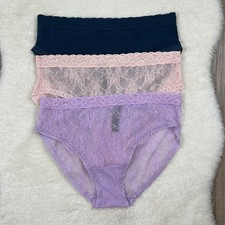 Natori Bliss Allure lace girl brief panties OS One Size 3 Pack