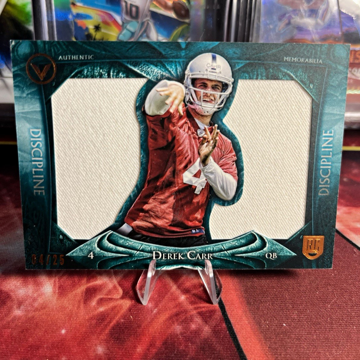 2014 Topps  Derek Carr Jumbo Relics Discipline RC  /25