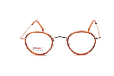 Panto Brille Fassung Gold Metall mit Windsorrand Flex Klassiker Italy 49-21mm