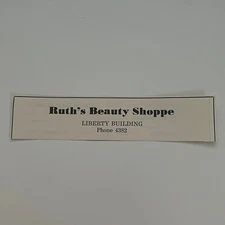 Ruth's Beauty Shoppe Liberty Building 1950 Paoli Indiana Ad SAH1-H6