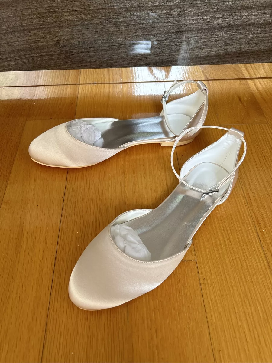 Champagne flat clearance shoes
