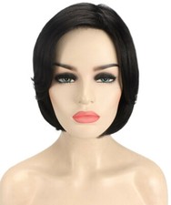 Mary - Wavy Kanekalon Synthetic Fiber Full Wig, 4.5 - 8.5", Black