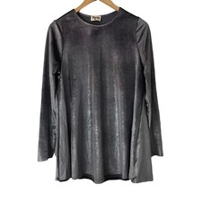 Show Me Your Mumu Gray Velour Metal Long Sleeve Tyler Tunic Dress Size Medium M
