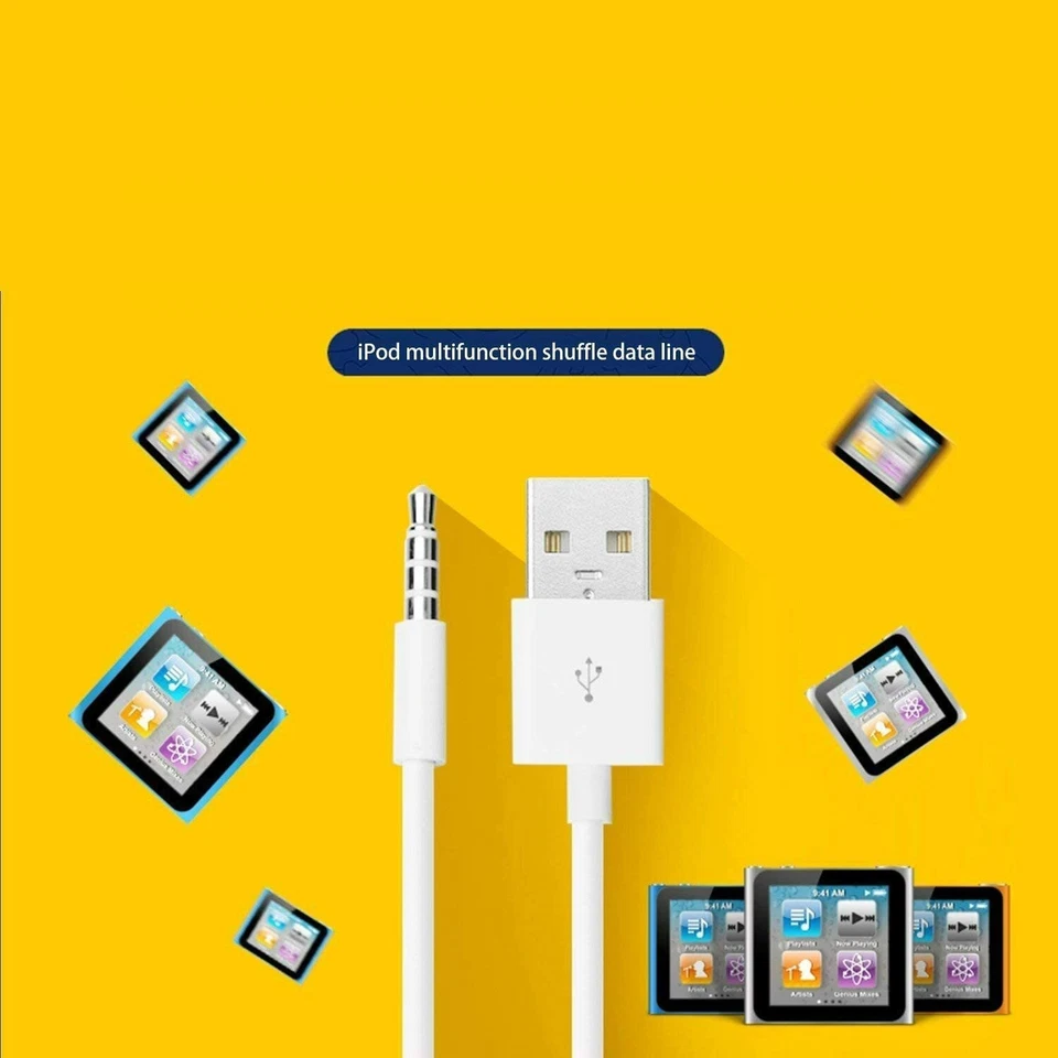 USB Charger Data SYNC Cable for Apple iPod Shuffle 3rd 4th 5th 6th 7th Gen 3.5mm - Image 3 of 4