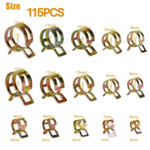 115 Tlg Benzinschlauch klemmen Schellen 6mm - 22mm Schlauchschellen Zange Set DE - Bild 6 von 10