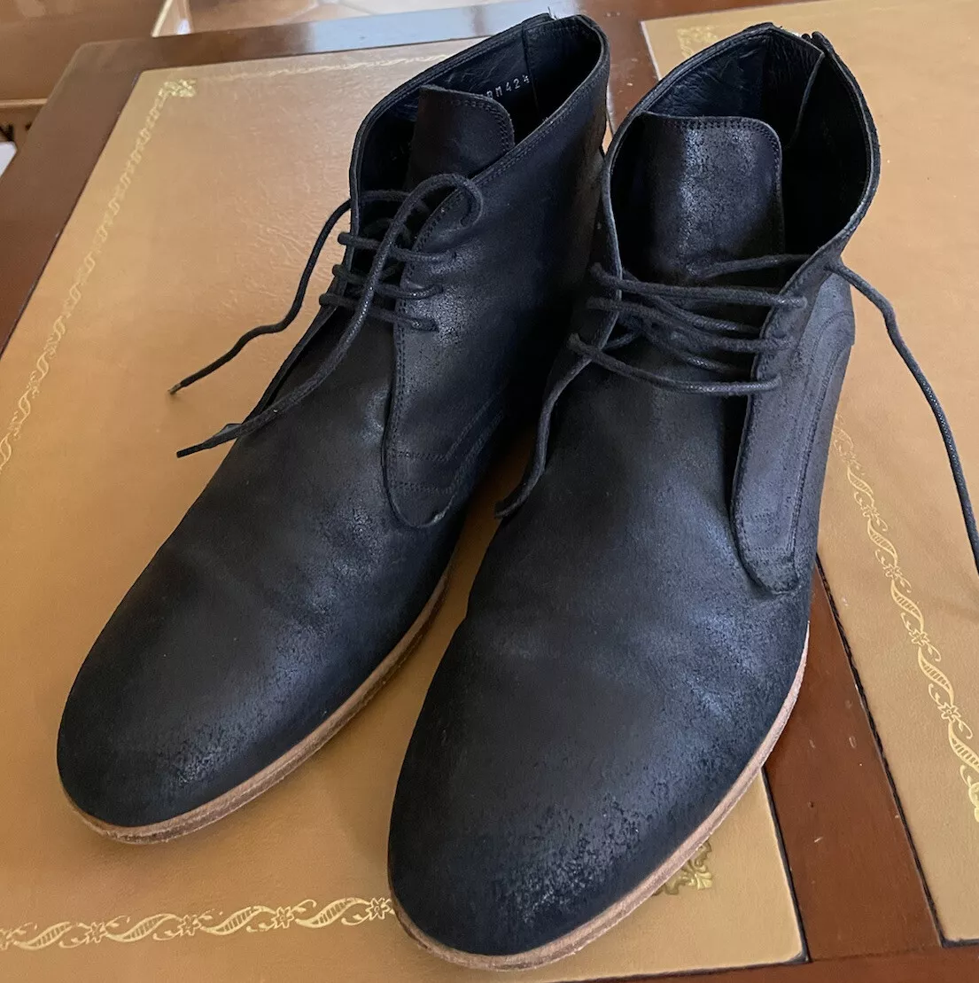 Bottes Chukka Dior Homme Hedi Slimane fabriquées en Italie à fermeture éclair arrière en noir taille 42 1/2