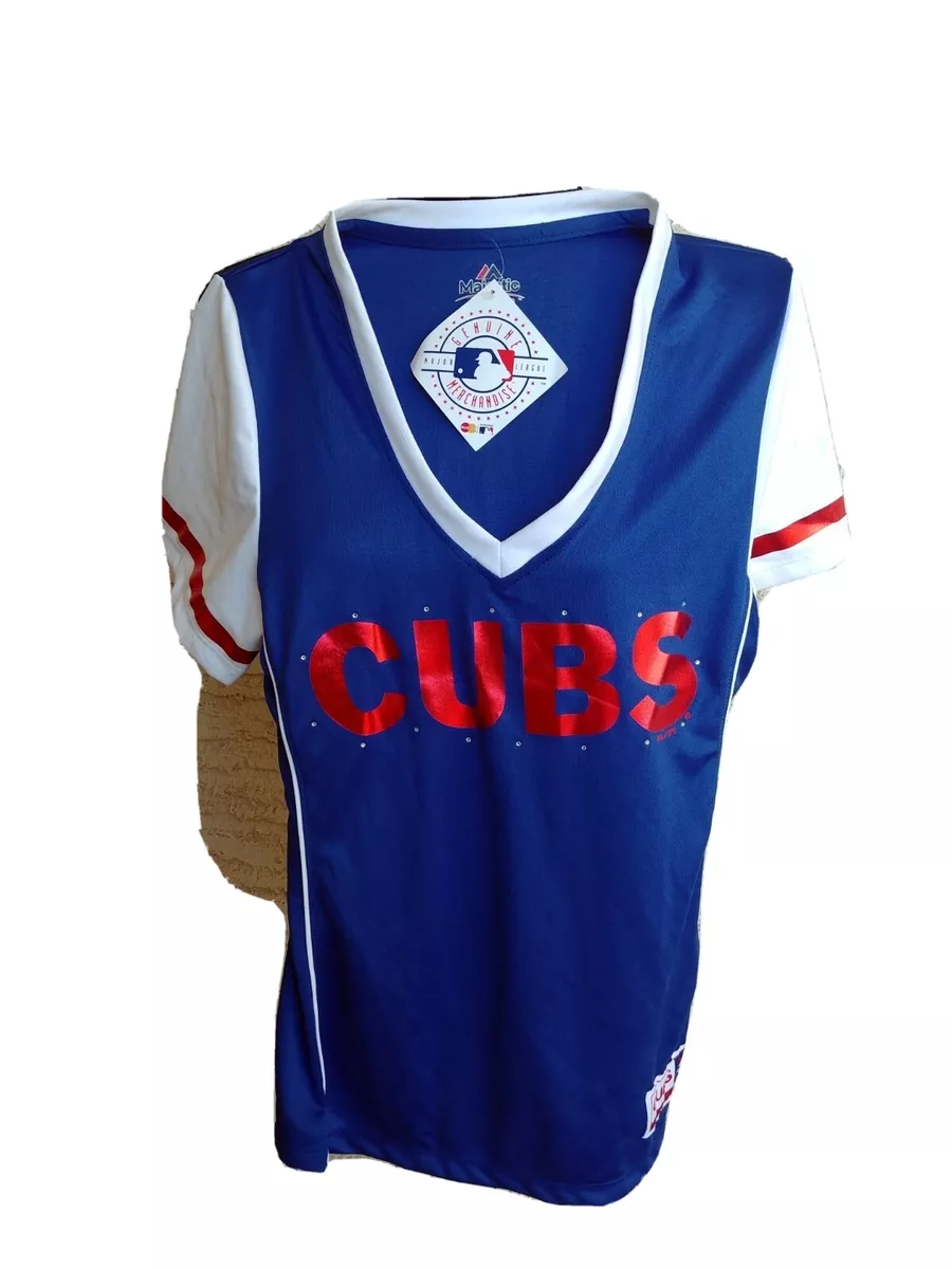 MLB Royal Blue & Red Chicago Cubs V-Neck Jersey, Best Price and Reviews