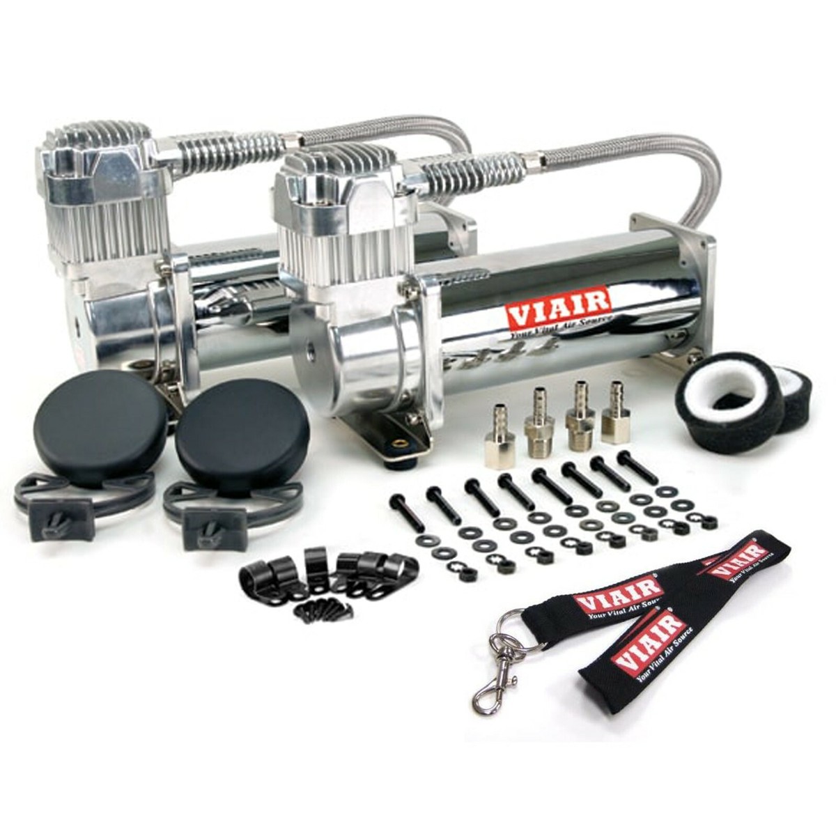 Viair 444 C Dual Pack Chrome Air Ride Suspension Air Compressors 
