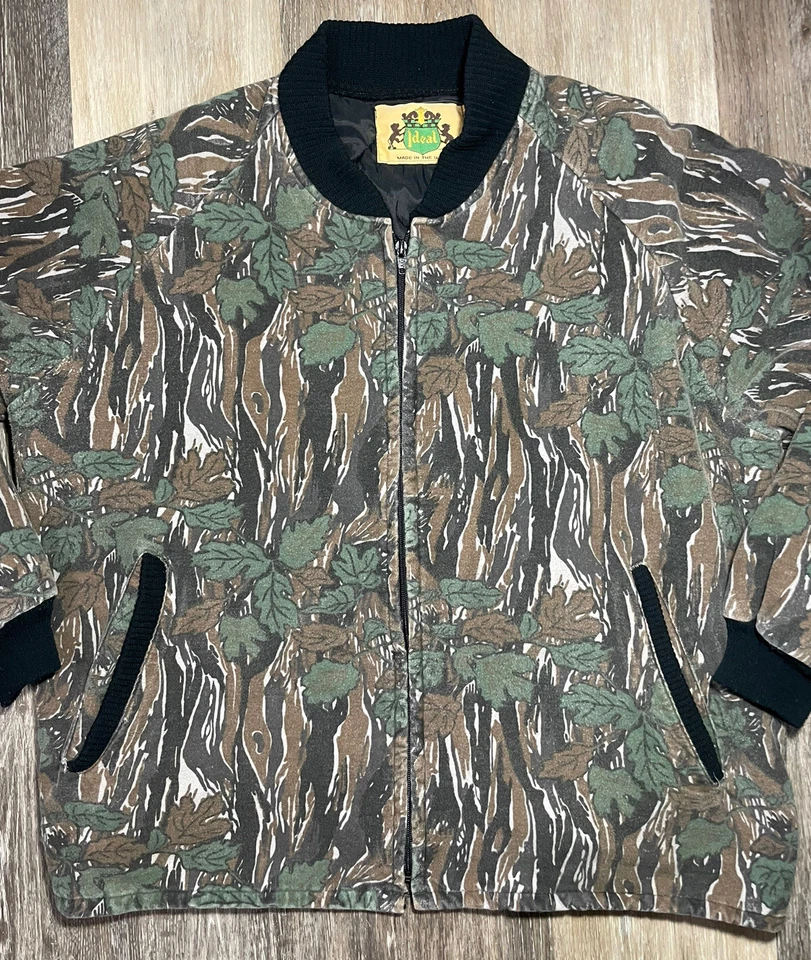 Chaqueta Camuflaje Ideal Para Hombre Hoja Grande Gamuza Caza Bosque De Colección EE. UU. Foto 2 de 4