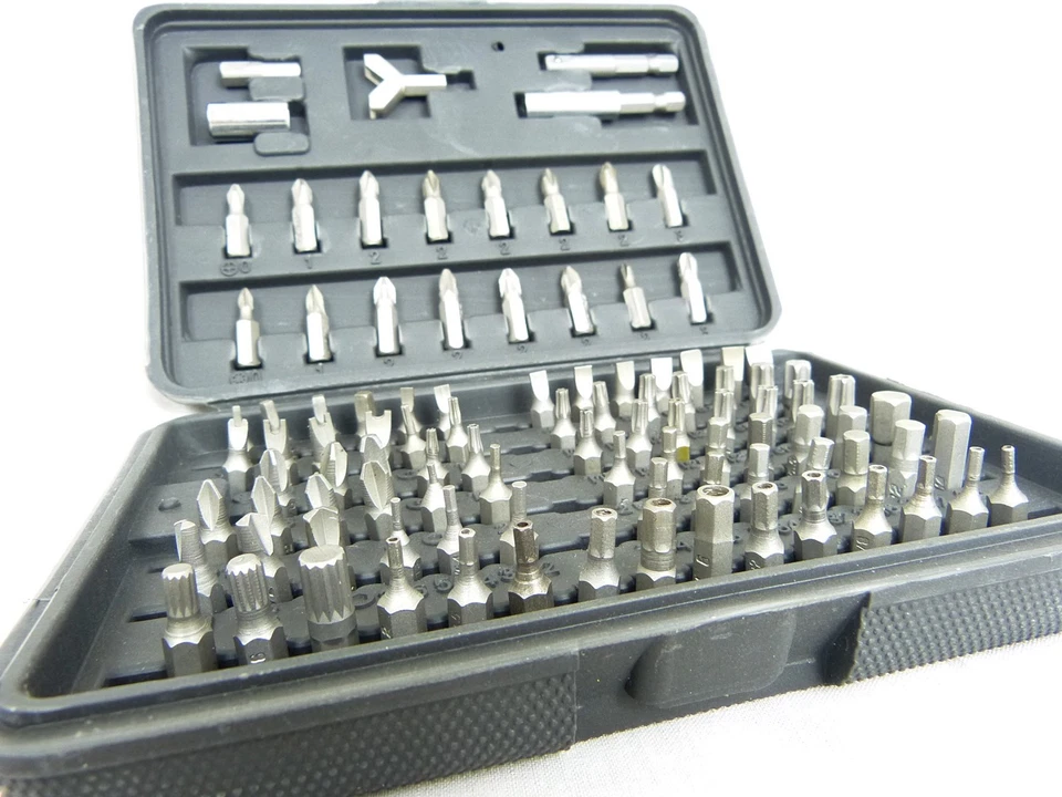 Security Screwdriver Bit Set Torx Phillips Pozi Screw Bits Chrome Vanadium 100pc - Image 3 of 4