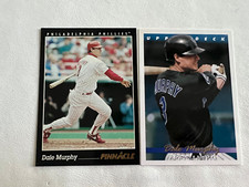 (2) 1993 DALE MURPHY CARDS PINNACLE # 503 & UPPER DECK # 706 BASEBALL CARDS