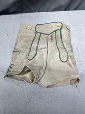 Vintage 60’s 70’s  Lederhosen Grey Suede Leather Shorts Child No Size Dirty